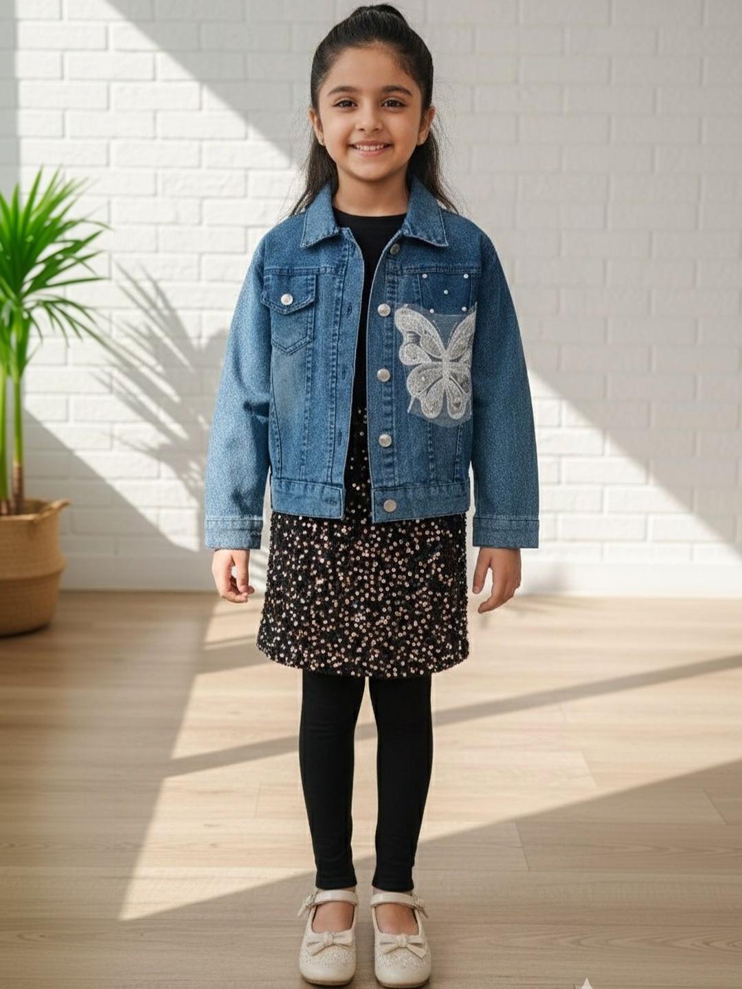 Buy HERE&NOW Girls Denim Jacket - Jackets for Girls 39692440 | Myntra