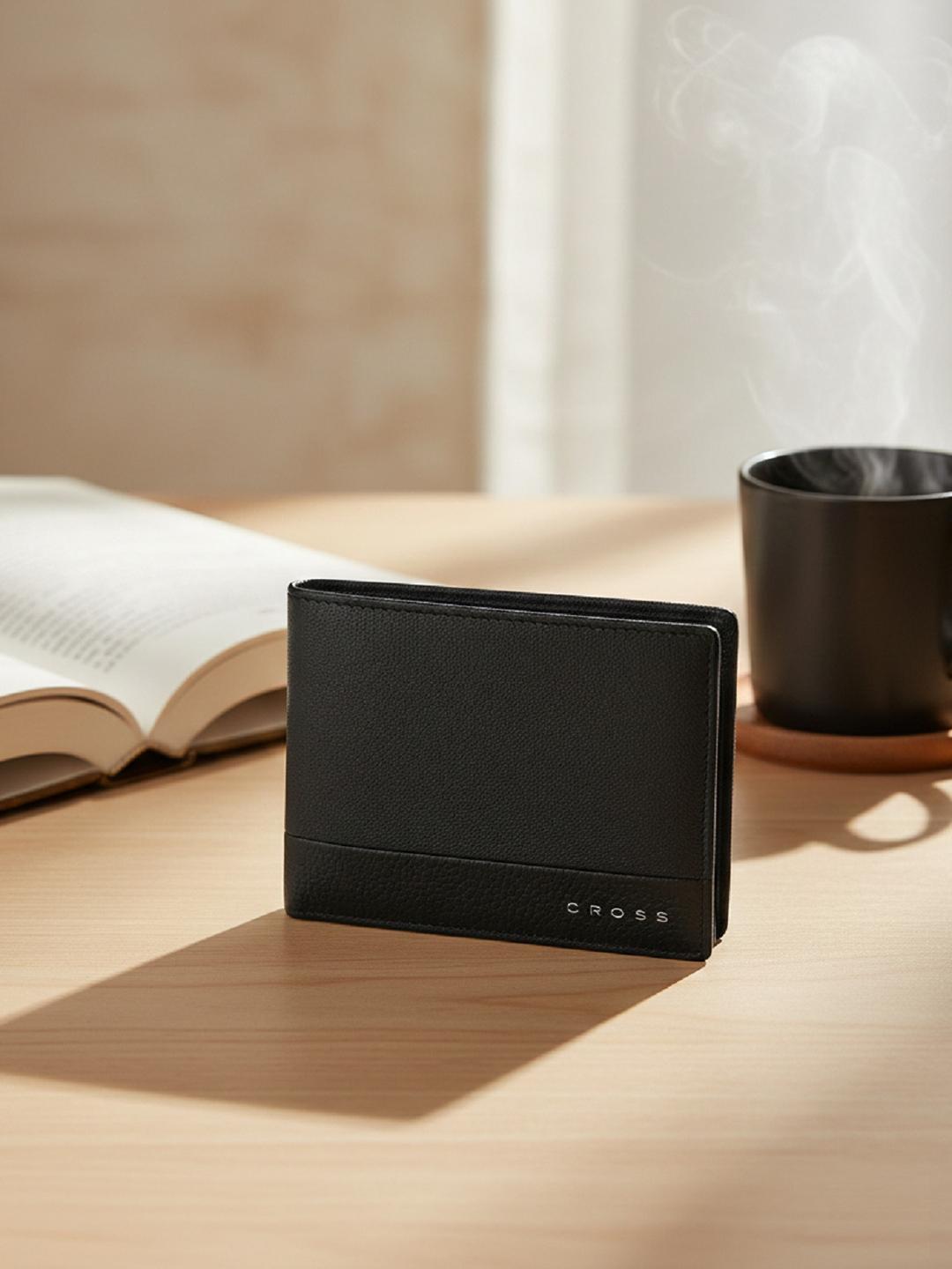 Buy Cross Men Black Textured Leather Two Fold Wallet - Wallets for