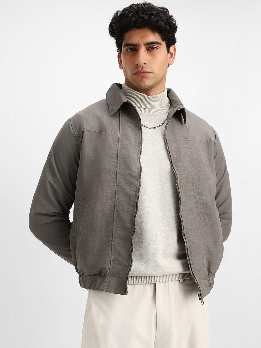 Snitch Plain Spread Collar Bomber Jacket - Image 1