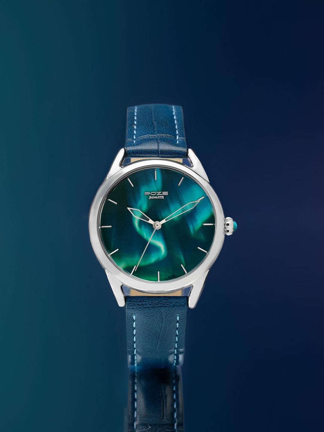 Sonata Northern Lights Quartz Analog Blue Dial Watch SP70100SL01W