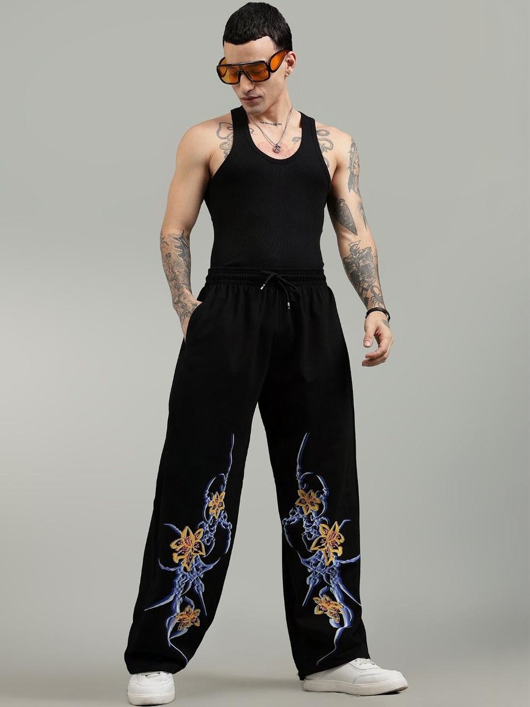 Buy XTREMEX Men Baggy Cyber Flora Floral Print Track Pants - Track