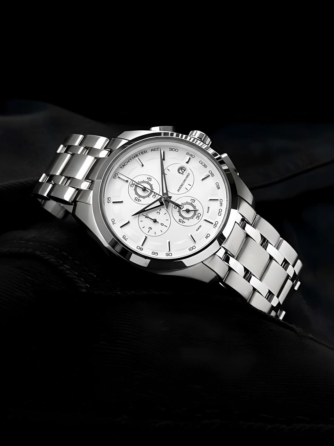Americanviber Men Silver Chronograph Watch - Image 1