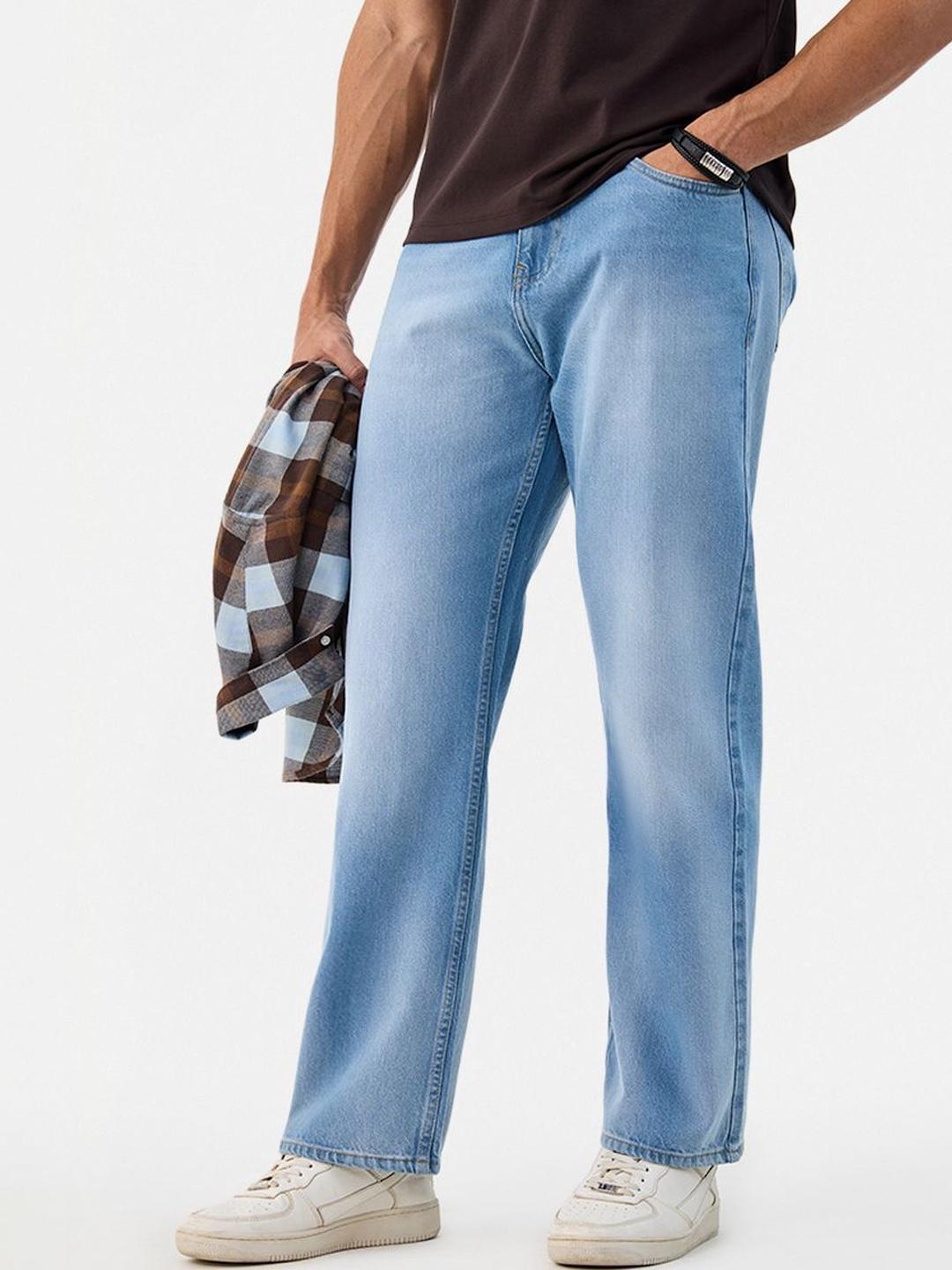 Snitch Light Blue Mid-Rise Straight Fit Jeans - Image 1