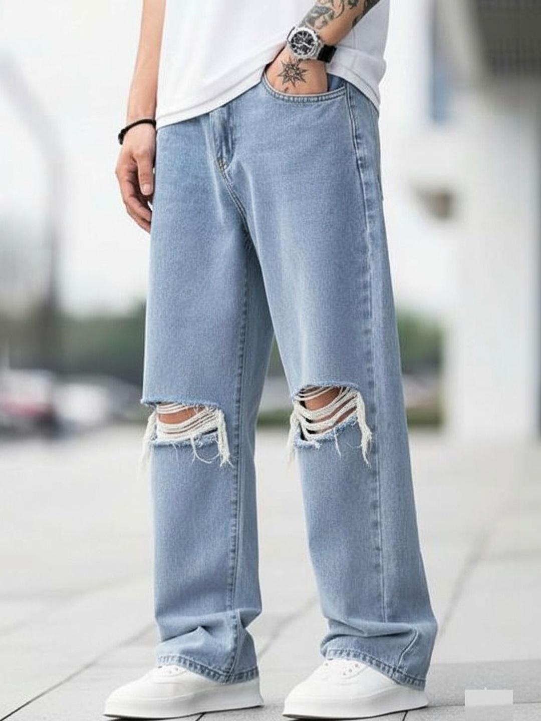 Metronaut Men Relaxed Fit Mid-Rise Distressed Jeans - Image 1