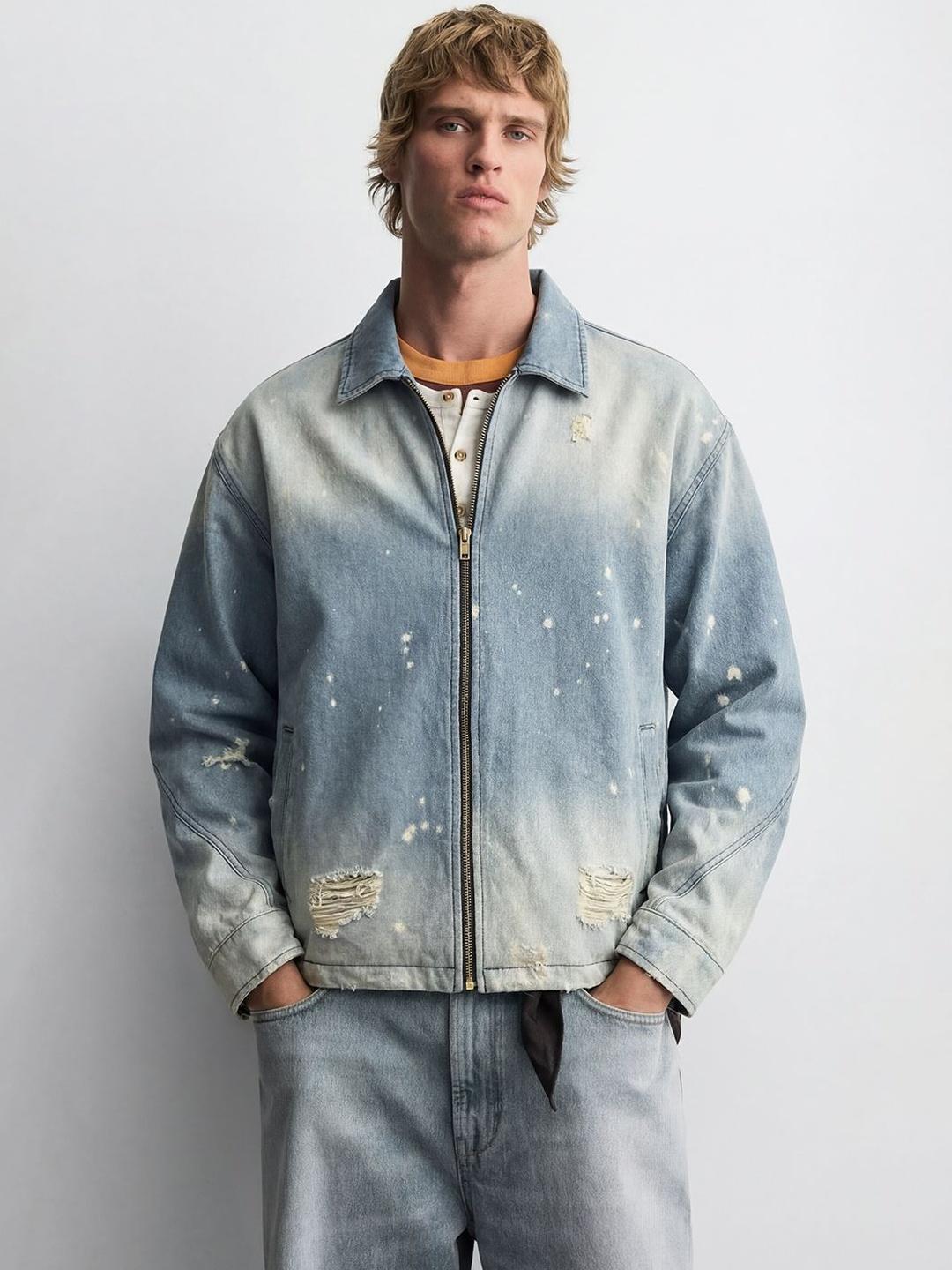 FUGAZEE Men Washed Denim Jacket Blue - Image 1
