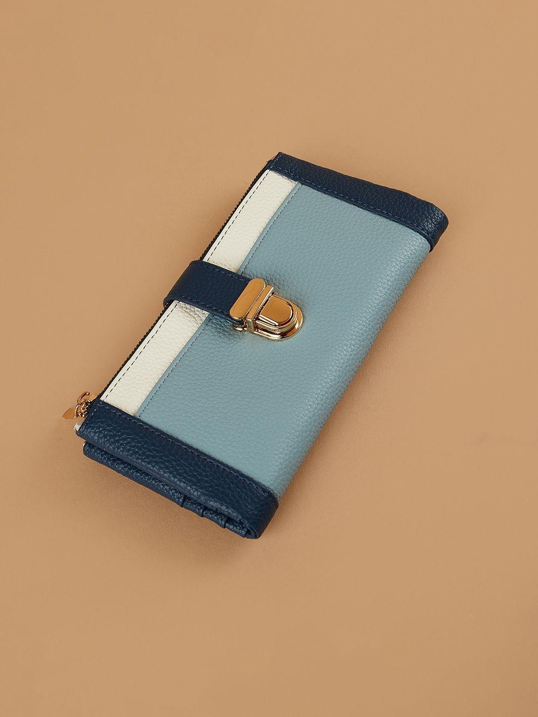 Buy Ginger by Lifestyle Women Colourblocked Buckle Detail PU Zip
