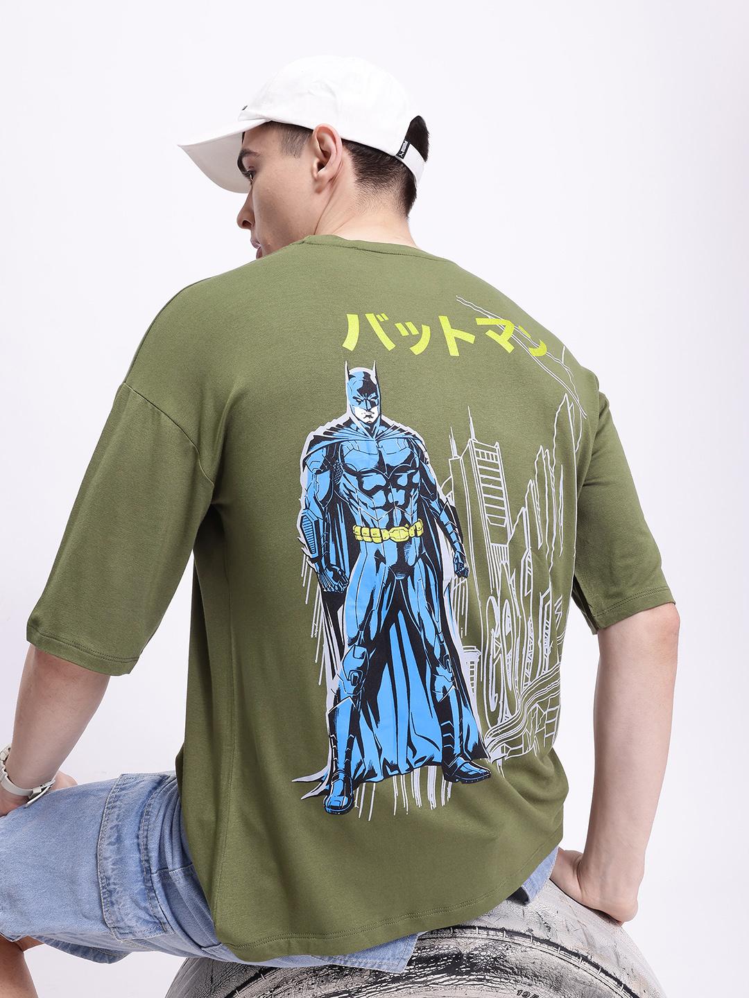 Buy Kook N Keech Batman Printed Drop-Shoulder Sleeves T-shirt