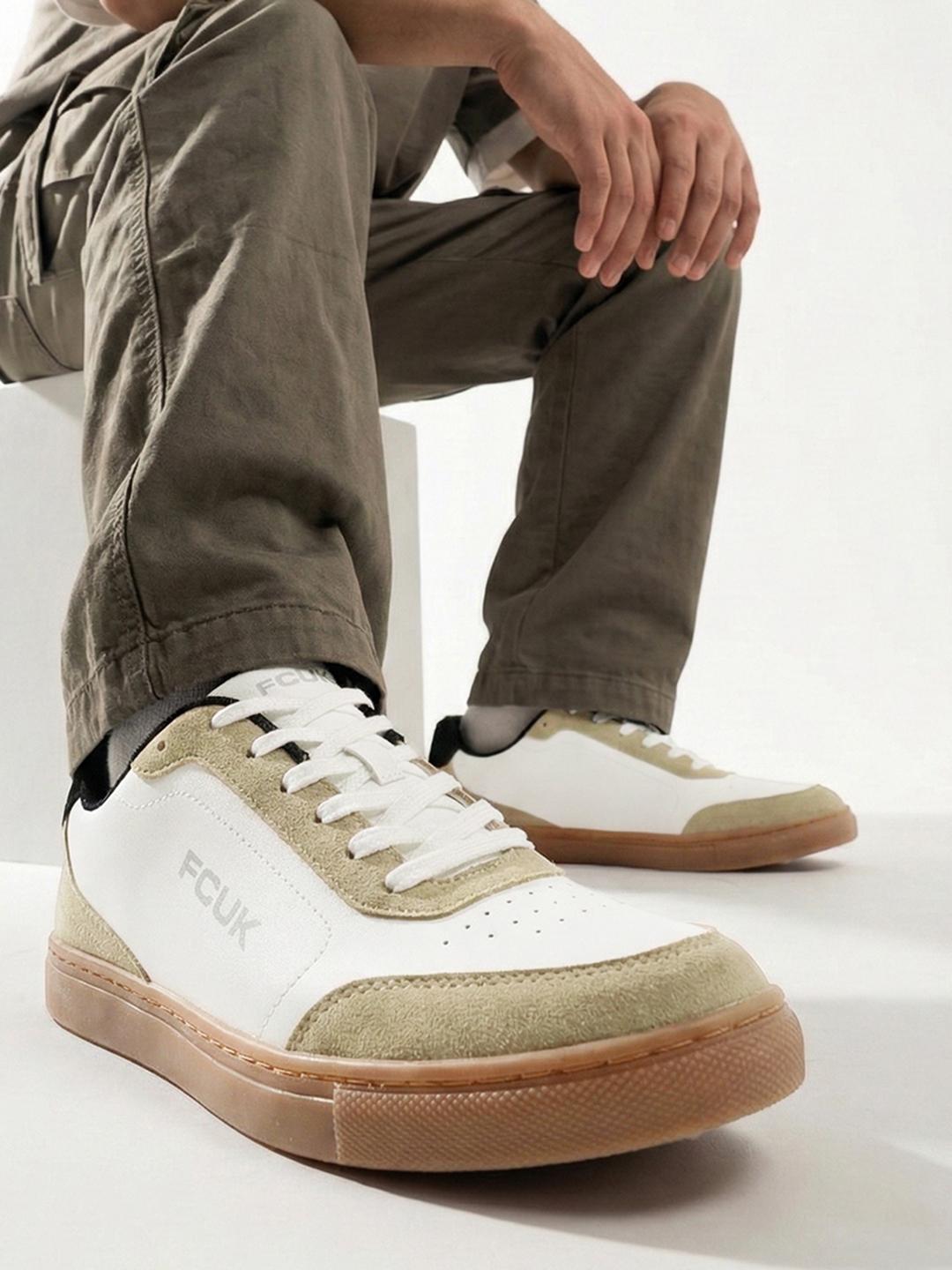 FCUK Men Colourblocked Perforated Sneakers - Image 1