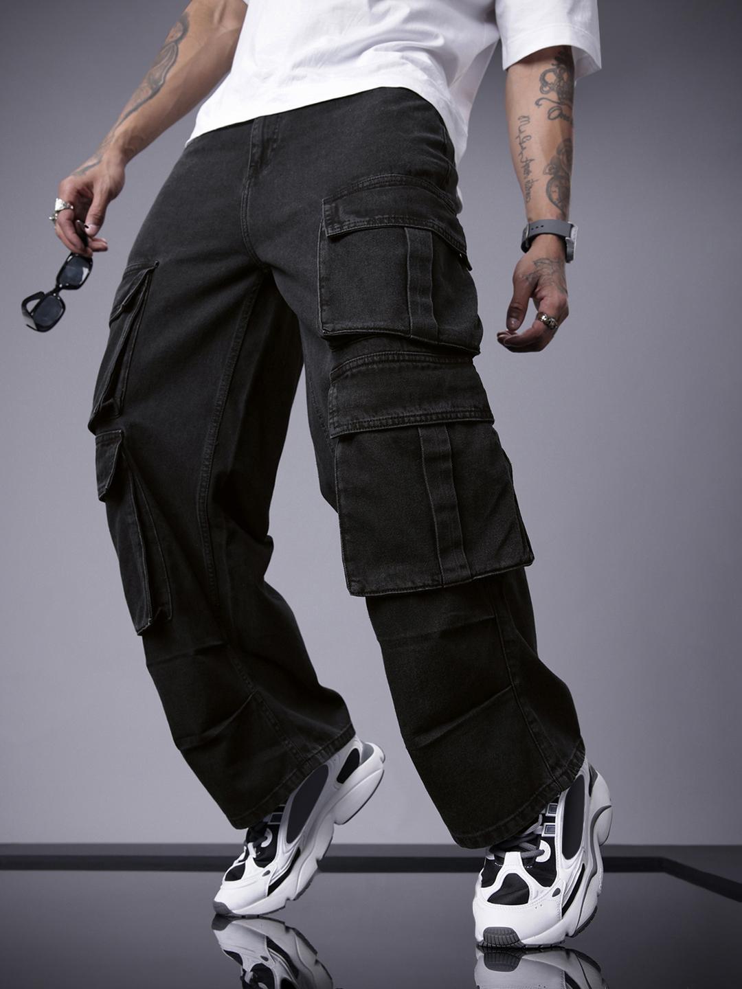SOKO STREET Men Relaxed Fit Cargo Style Pure Cotton Jeans