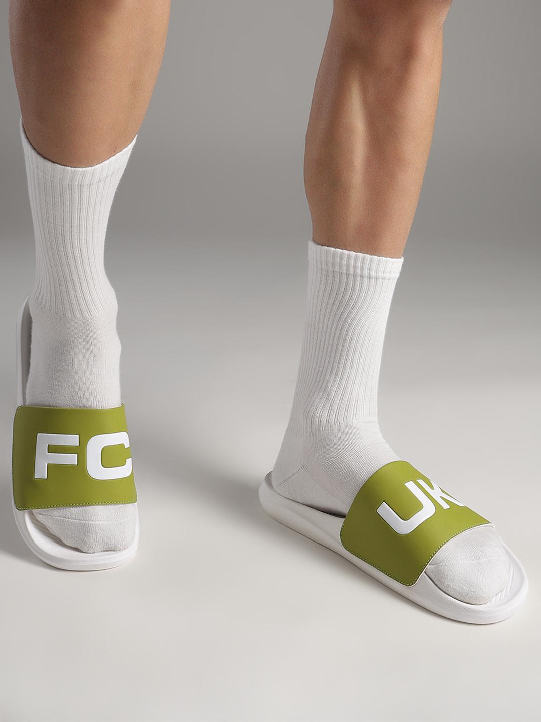 FCUK Men Brand Name Print Sliders