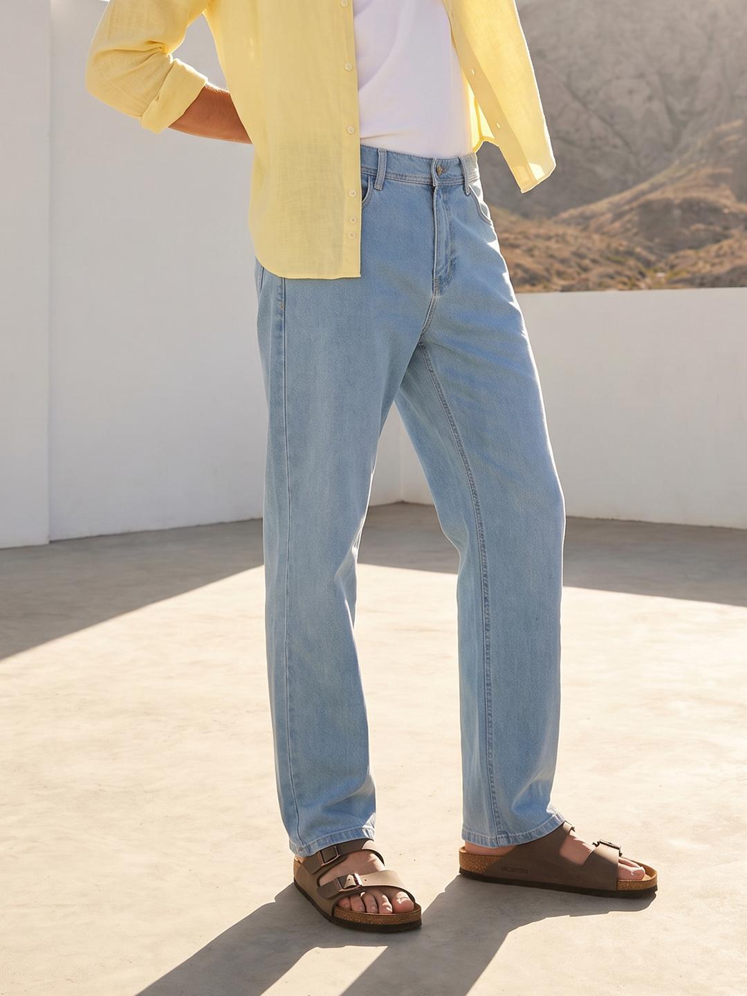 Mast & Harbour Men Straight Fit Light Fade Stretchable Jeans - Image 1