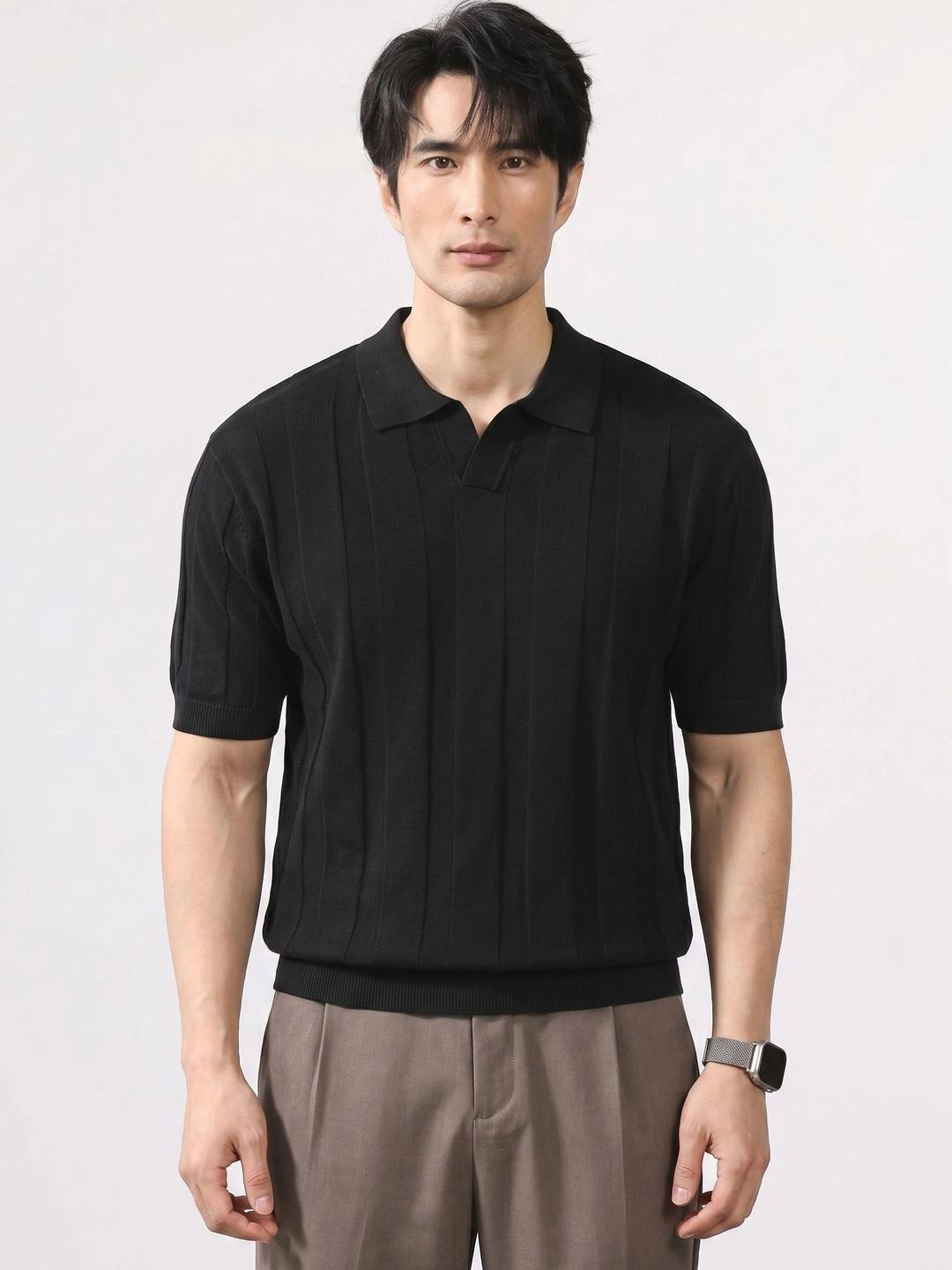 Suo Men Polo Collar T-shirt - Image 1