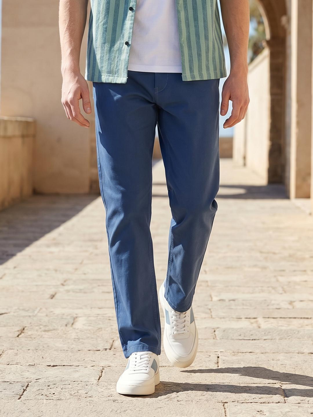 Buy Mast & Harbour Men Regular Fit Chino Trousers - Trousers for