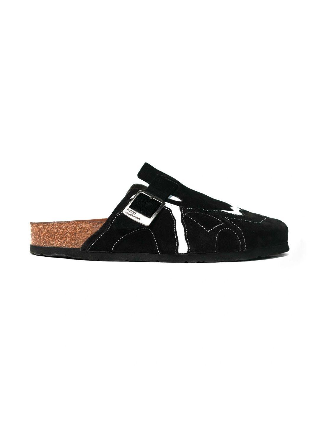 HAND REVOLUTION Men Leather Clogs Sandals - Image 1