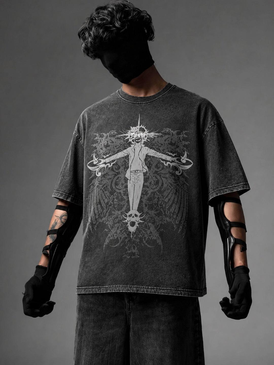 WHITE HUSK Kira Death Note Anime Cotton Oversized T-Shirt - Image 1