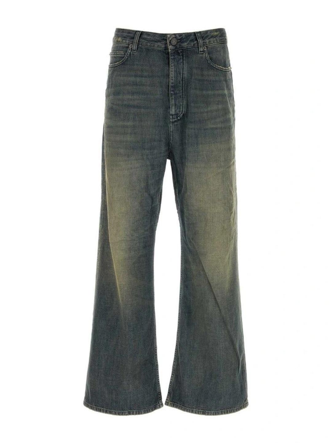 Balenciaga Men Flared Mid-Rise Low Distress Jeans