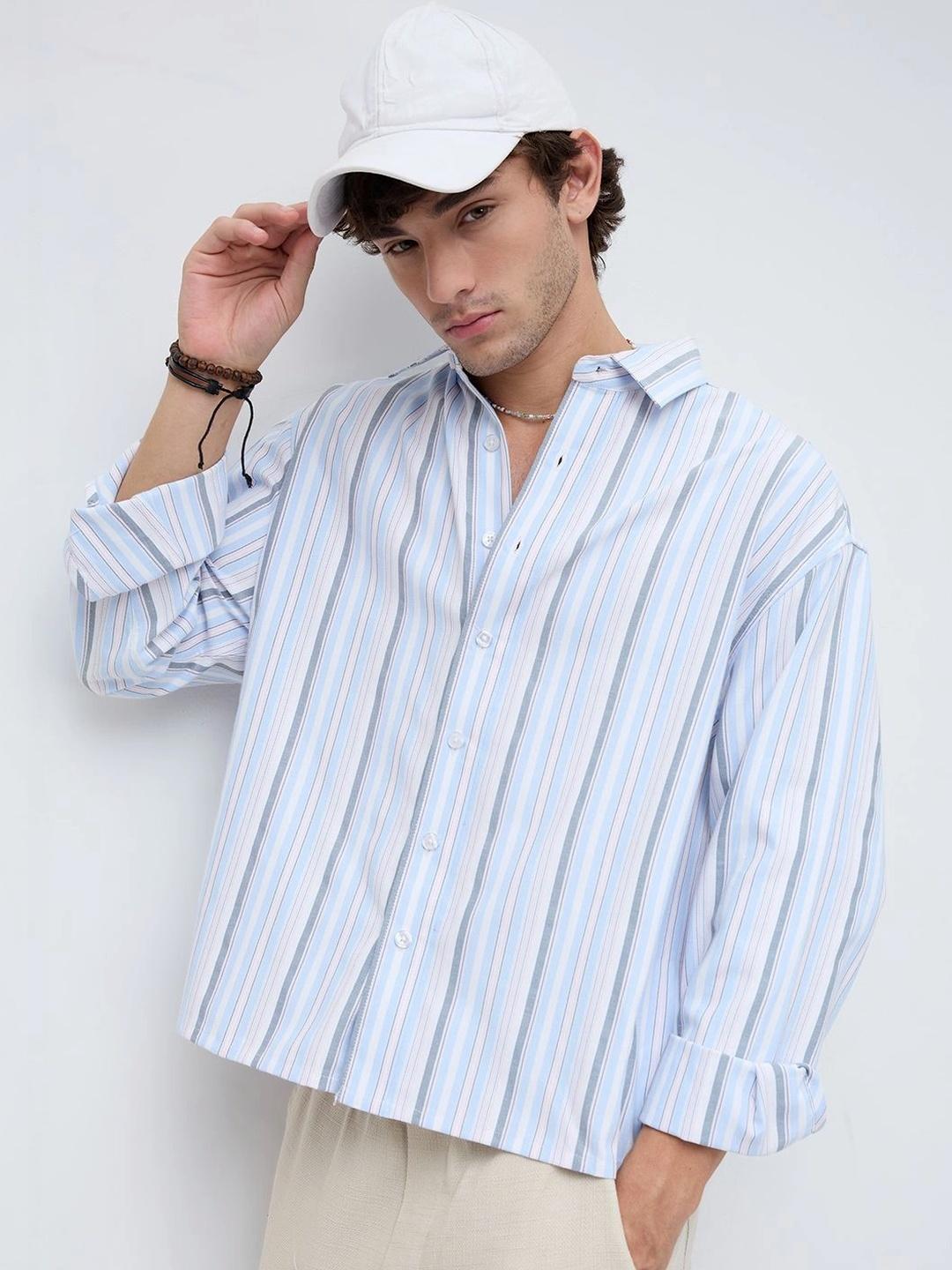 VASTRADO Men Classic Boxy Multi Stripes Casual Shirt