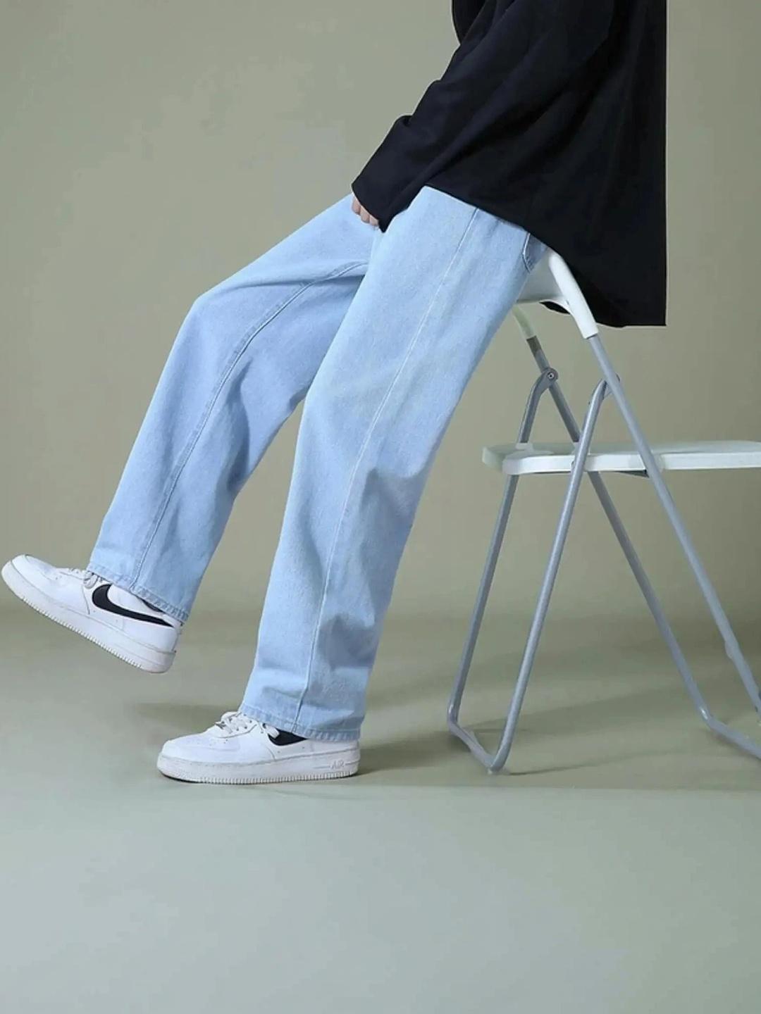 DENIM LIFE Men Classic Straight Fit Mid-Rise Stretchable Jeans Blue - Image 1