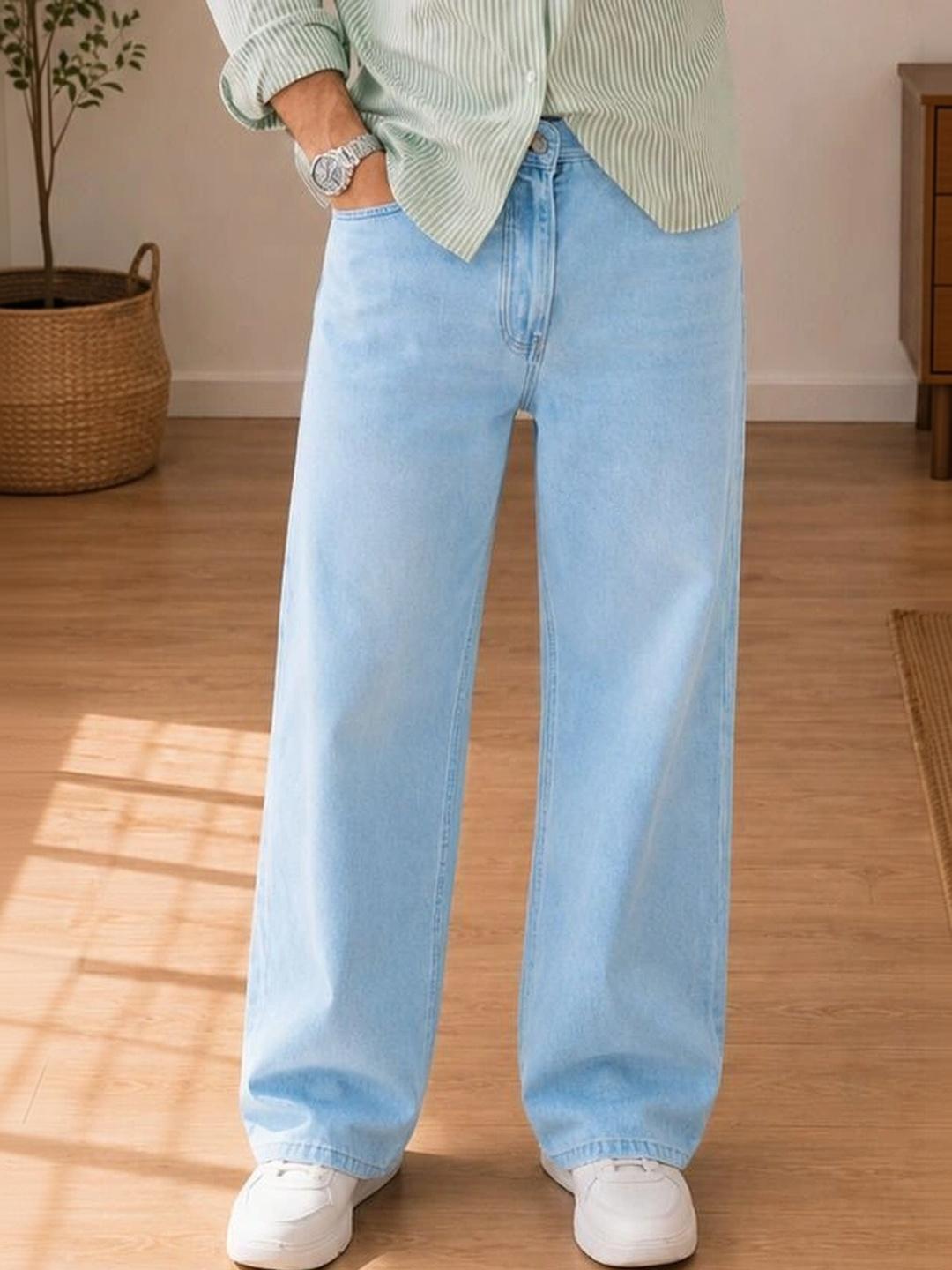 LEVORCE Men Relaxed Fit Mid-Rise Stretchable Jeans