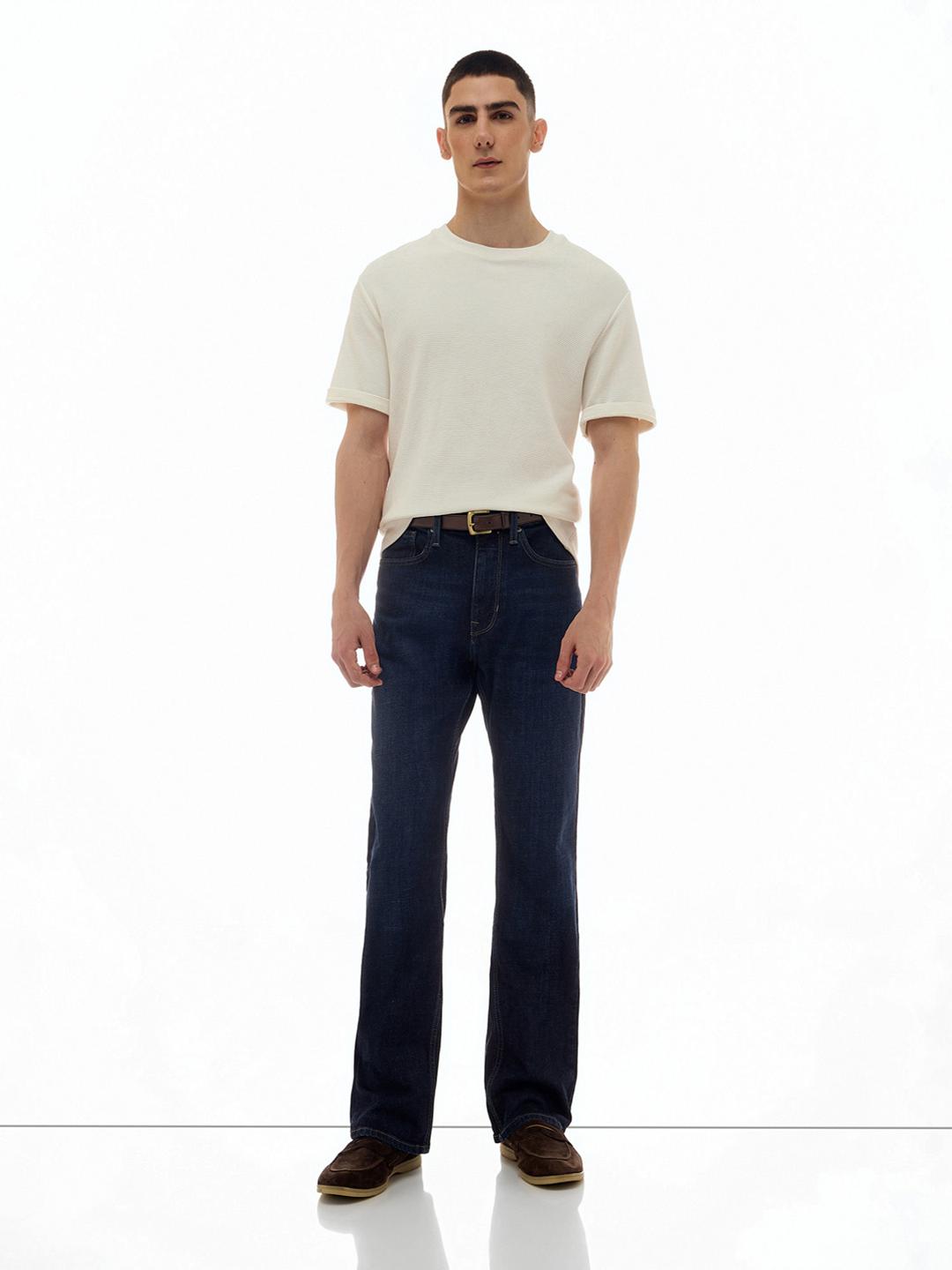 Flying Machine Men Bootcut Mid-Rise Light Fade Stretchable Jeans - Image 1