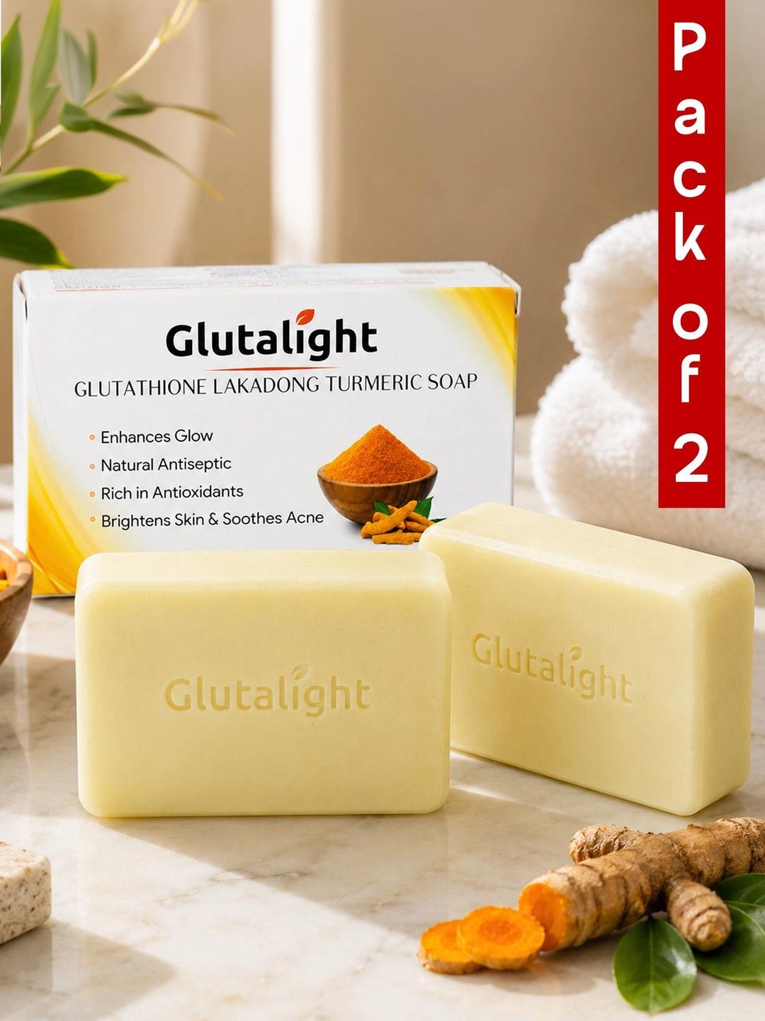 Buy Glutalight Set Of 2 Glutathione Lakadong Turmeric Soap - 100 g Each - Soap for Unisex 34645631