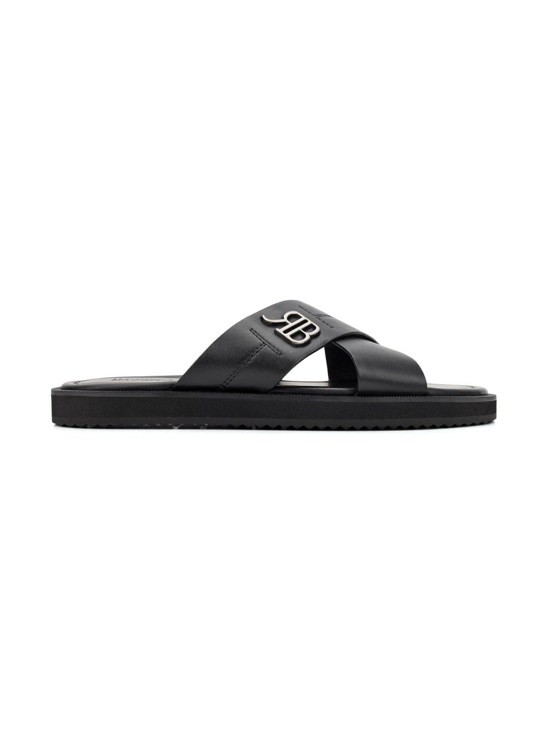 ROSSO BRUNELLO Men Open Toe Flats with Buckles