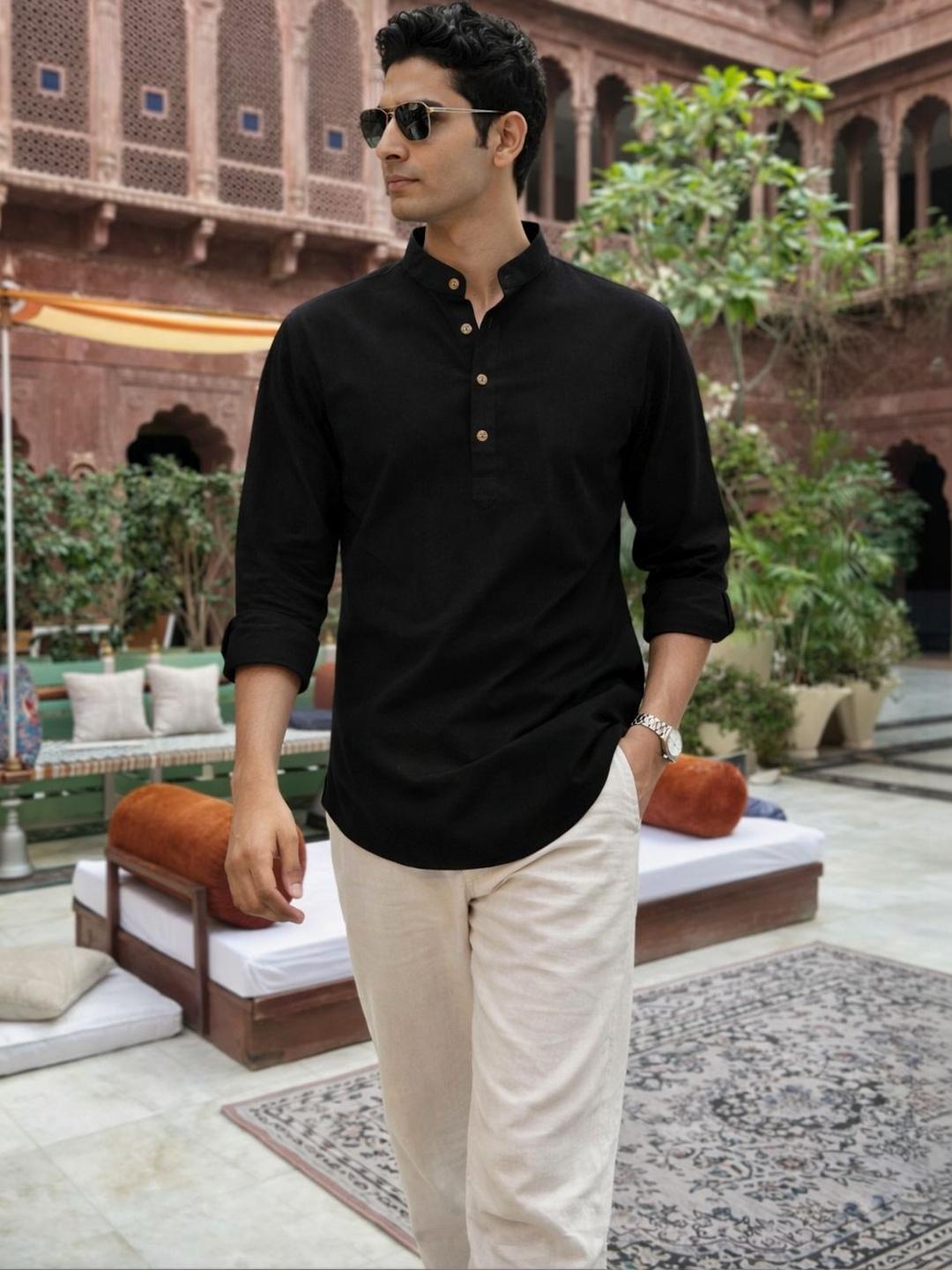 Anouk Men Pure Cotton Daily Short Kurta