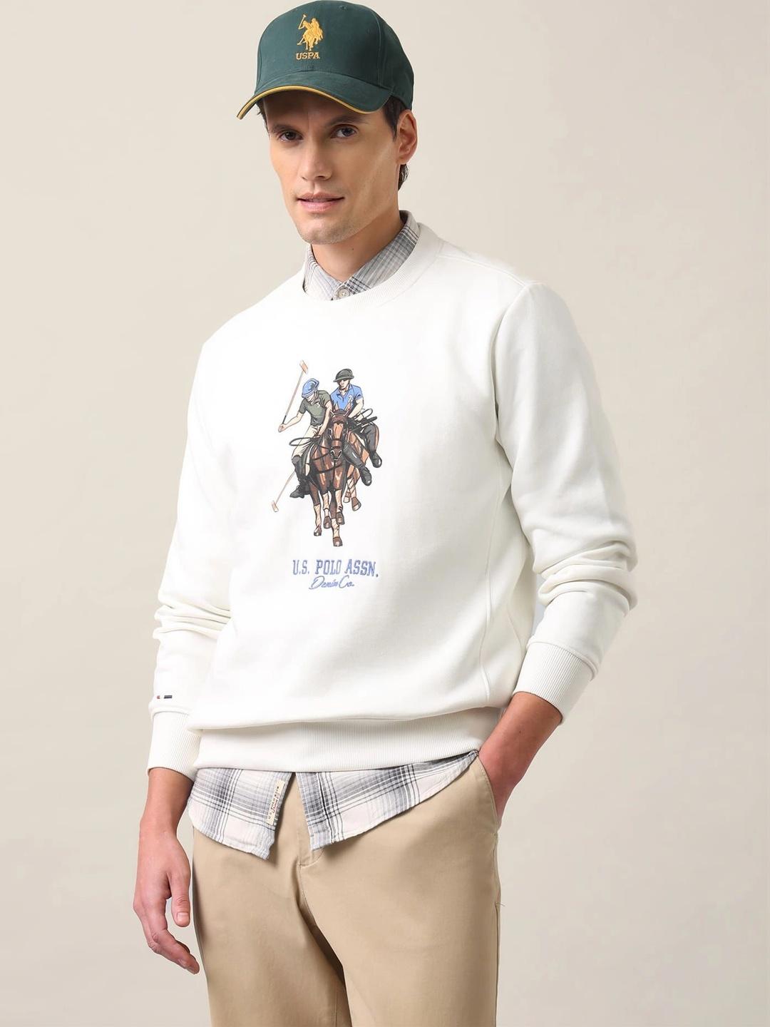 U.S. Polo Assn. Denim Co. Men Blue Cotton Pullover Sweatshirt - Image 1