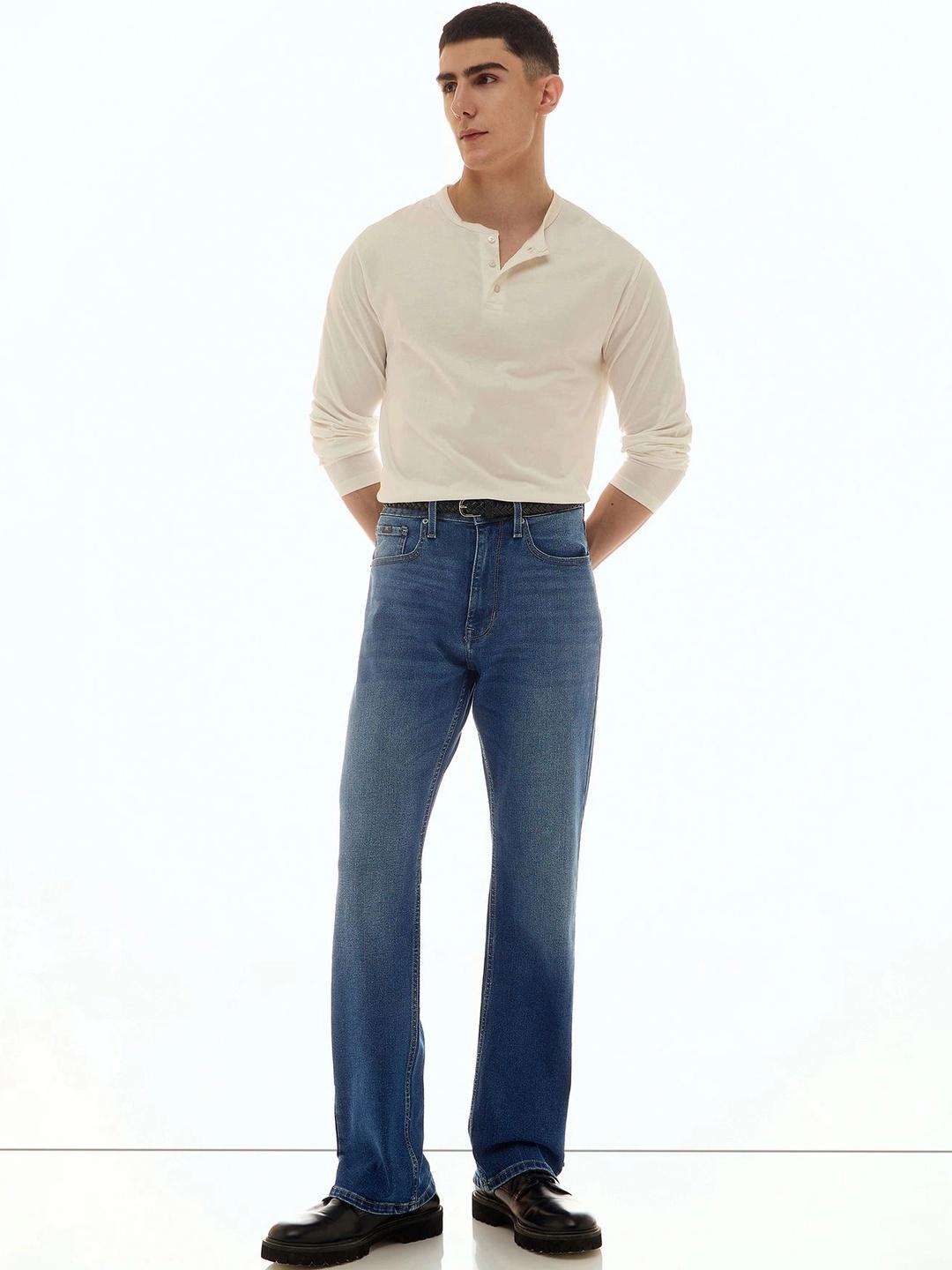 Flying Machine Men Bootcut Mid-Rise Light Fade Stretchable Jeans - Image 1