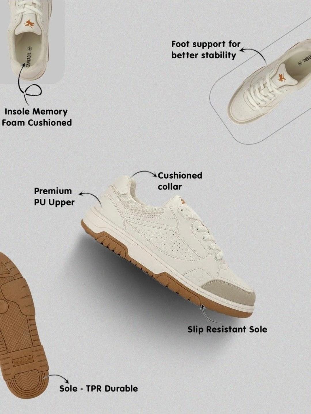 Cantabil Men Perforations PU Sneakers - Image 1