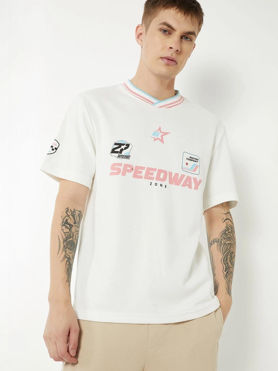 max Men Printed V-Neck T-shirt - Image 1