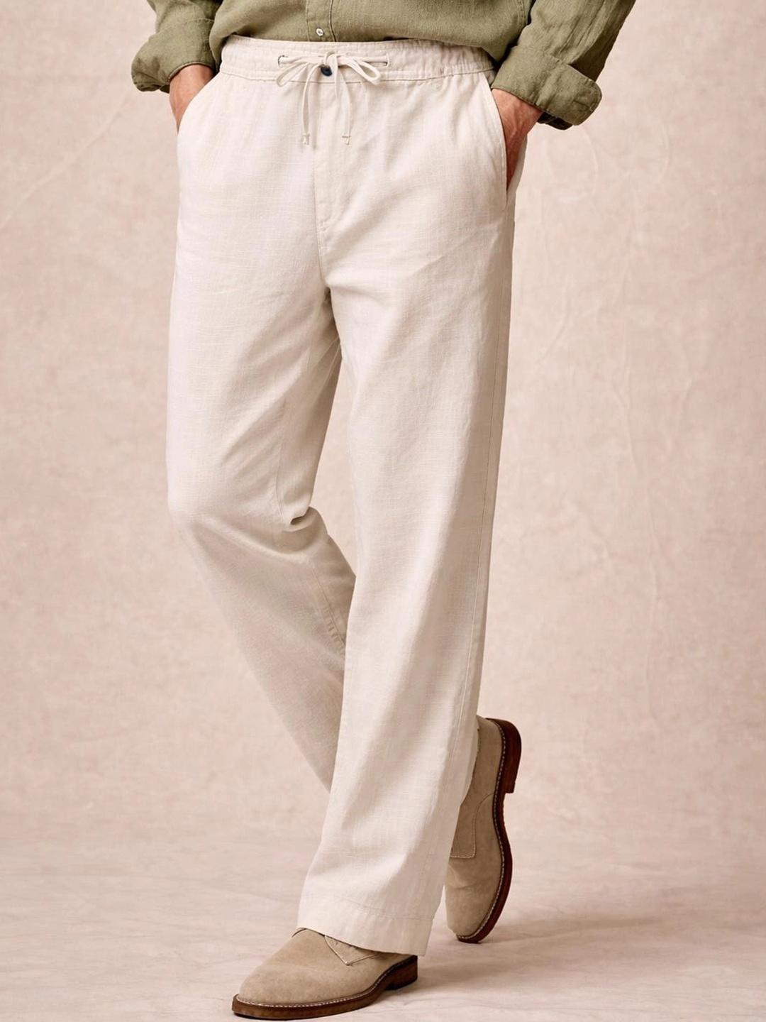 Roadster Lifestyle Co Men Mid Rise Relaxed Fit Trousers
