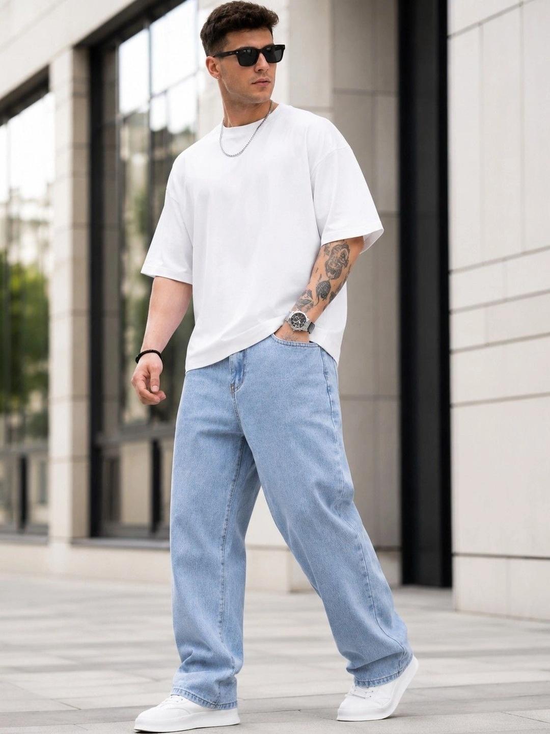 DENIM LIFE Men Classic Straight Fit Mid-Rise Stretchable Jeans Blue - Image 1