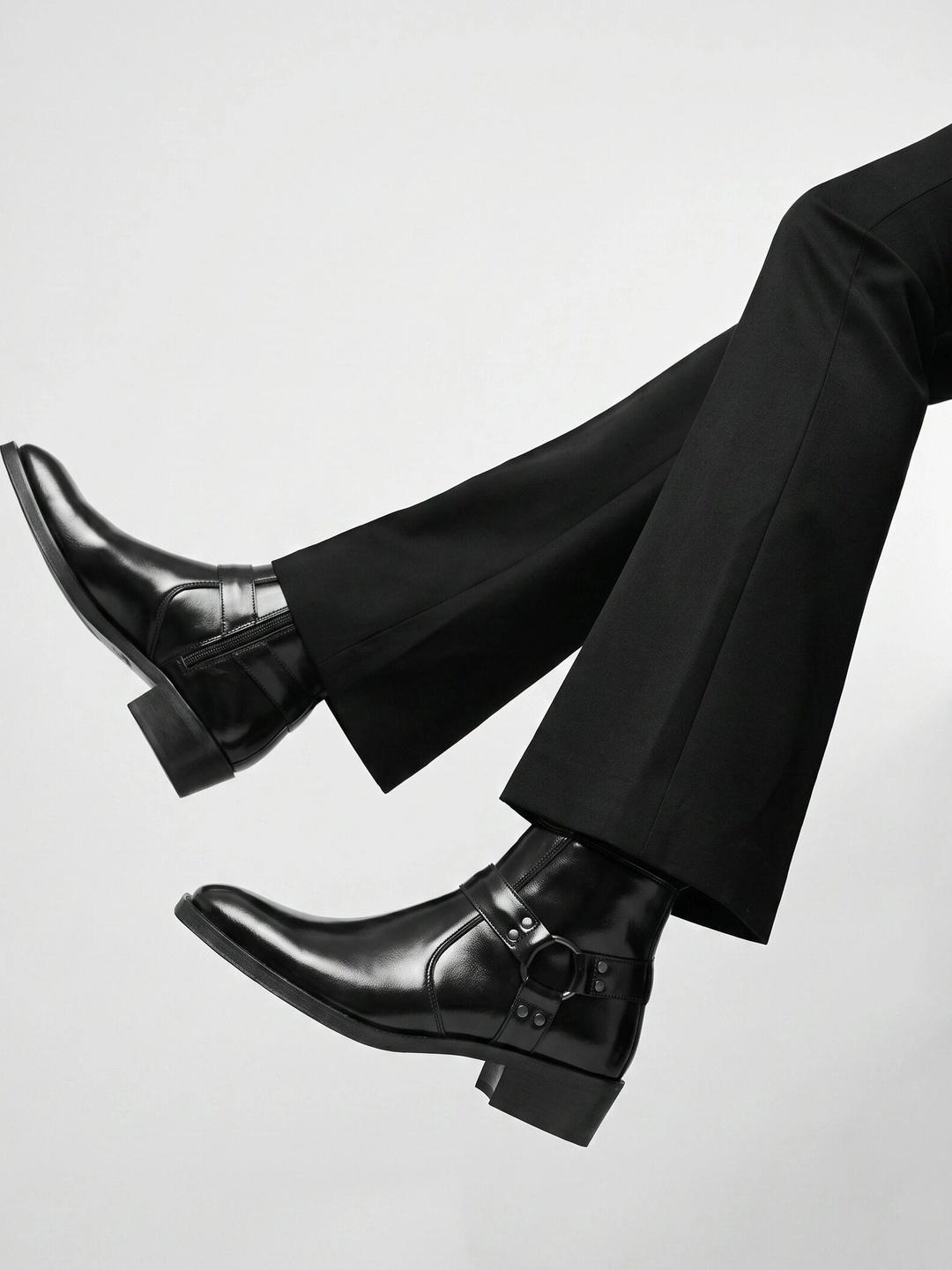 House of Pataudi Men Casual Block Heeled Boots