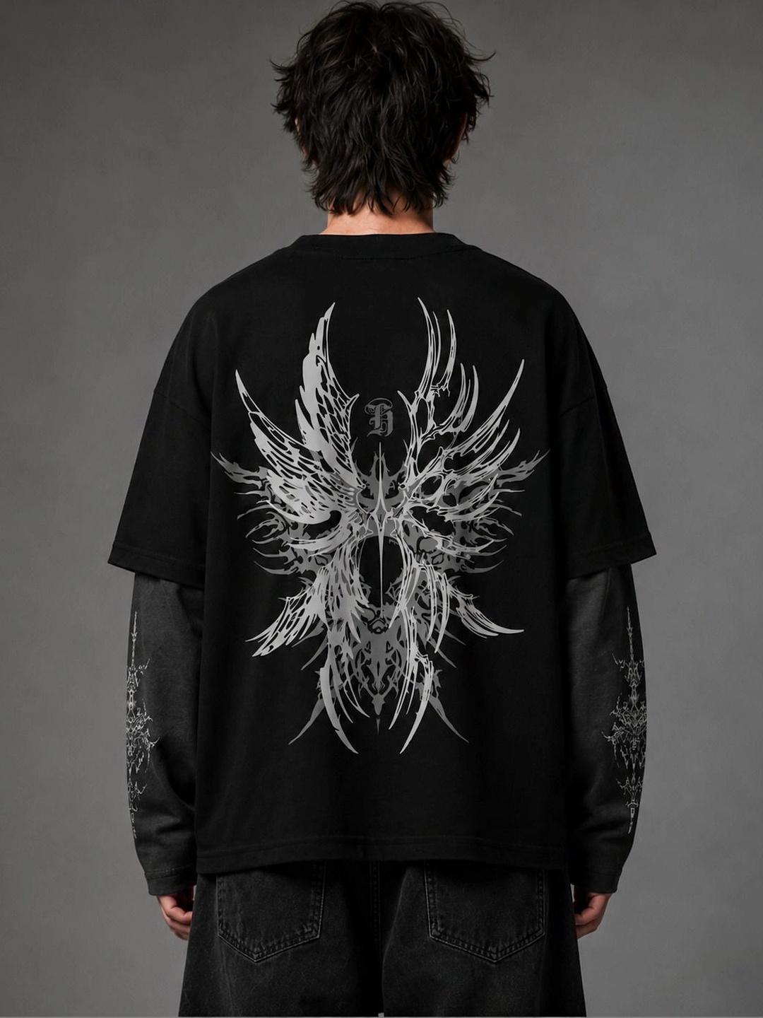 Hauntrex Unisex Runes in Progress LS Oversized Tee