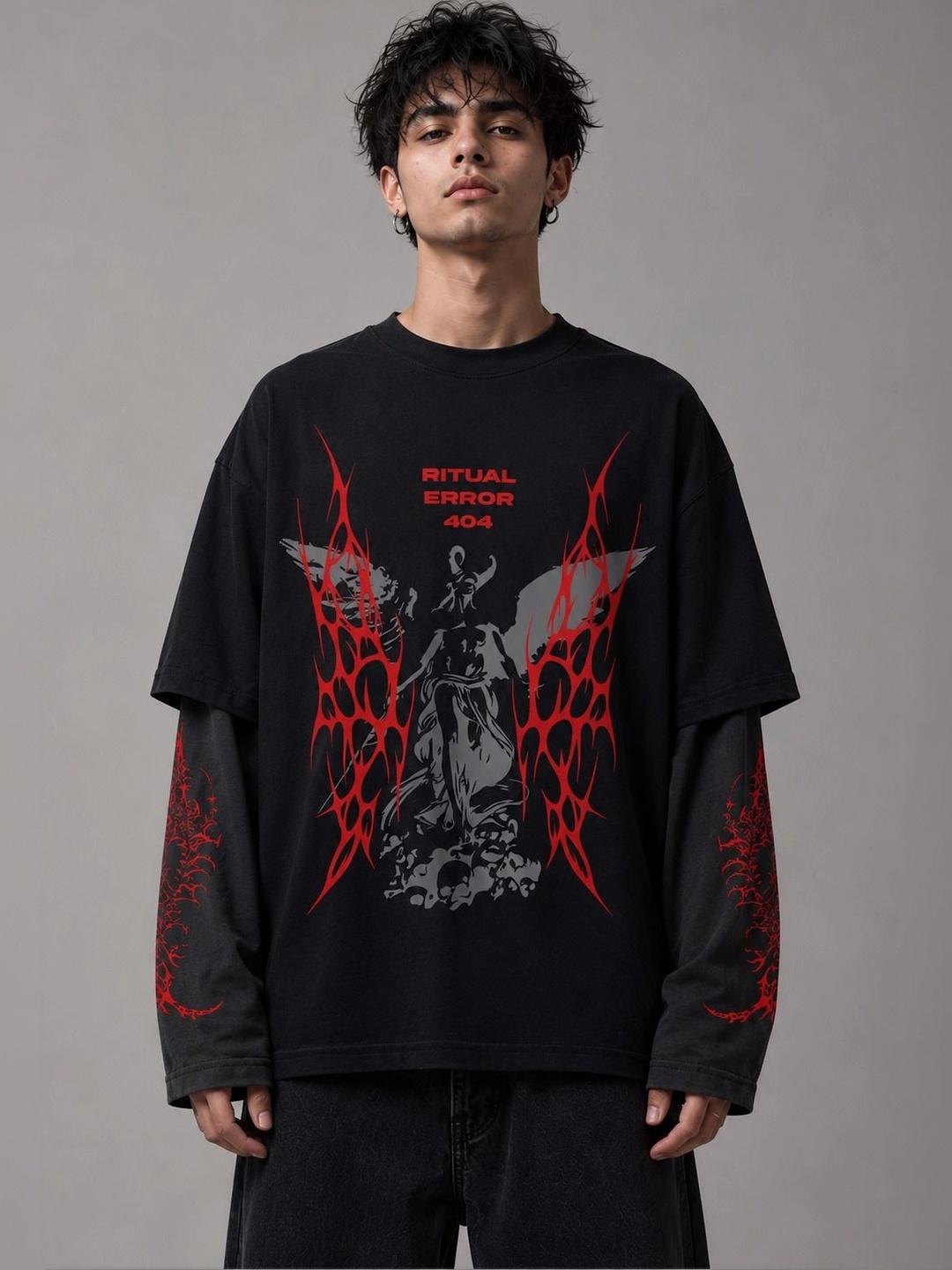 Hauntrex Unisex Ritual Error LS Oversized Tee