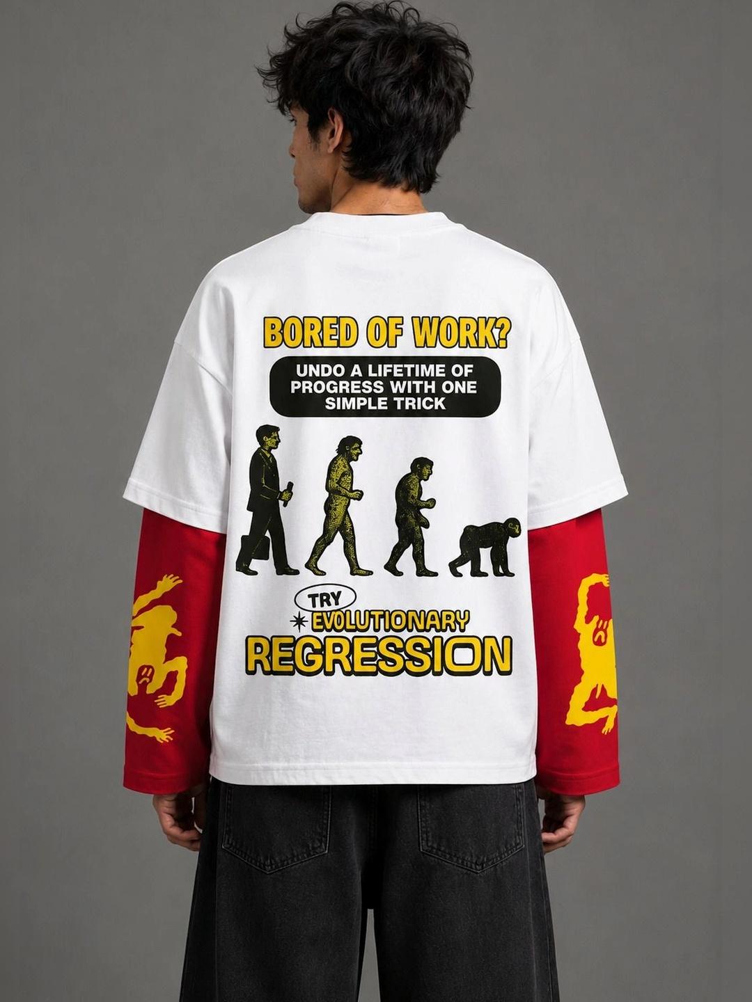 Hauntrex Bored Of Work Long Sleeve Oversized Tshirts