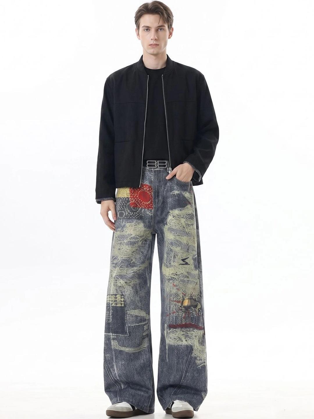StyleCast x Revolte Men Wide Leg Mid-Rise Jeans - Image 1