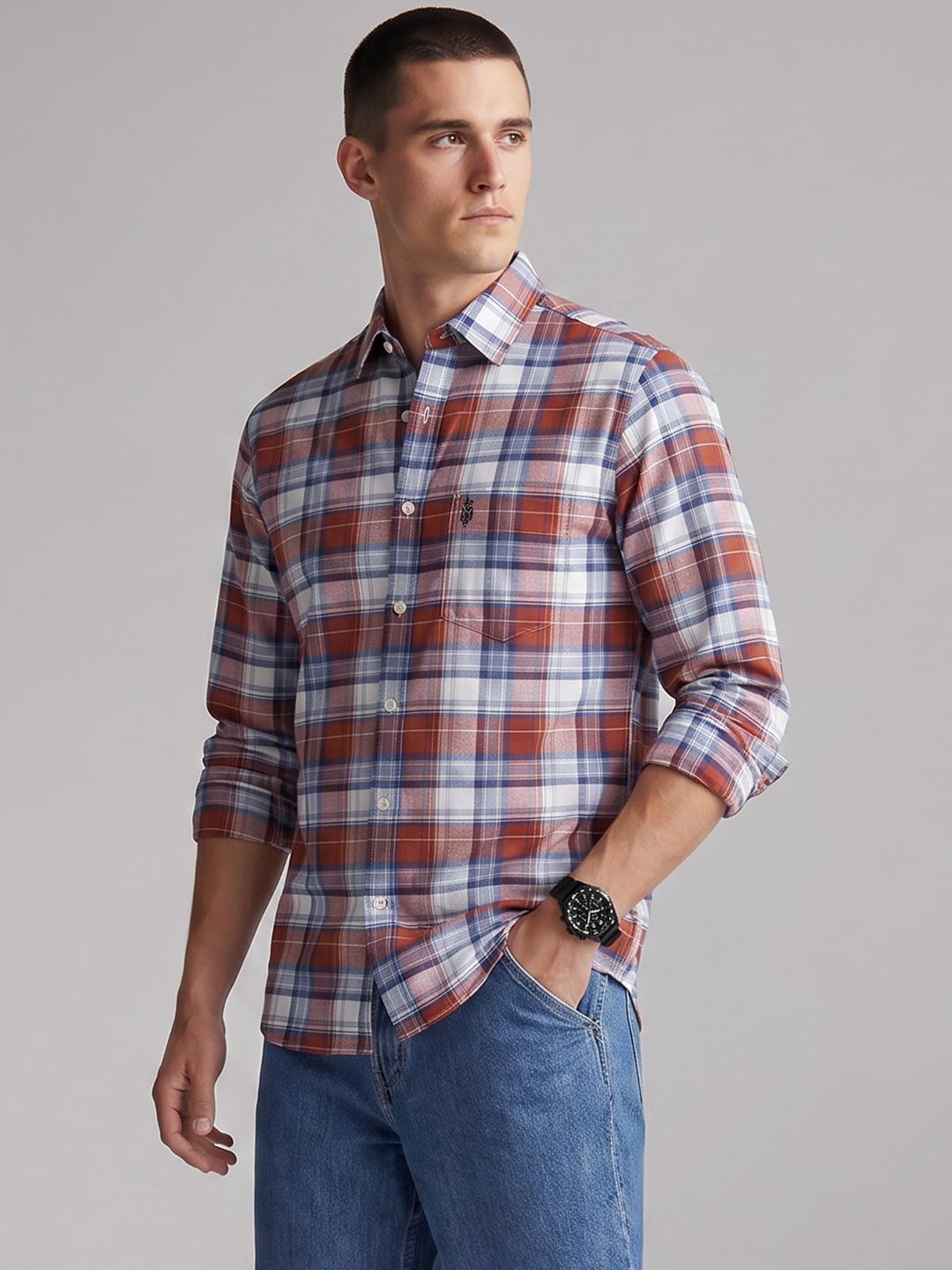 U.S. Polo Assn. Checked Pure Cotton Casual Shirt