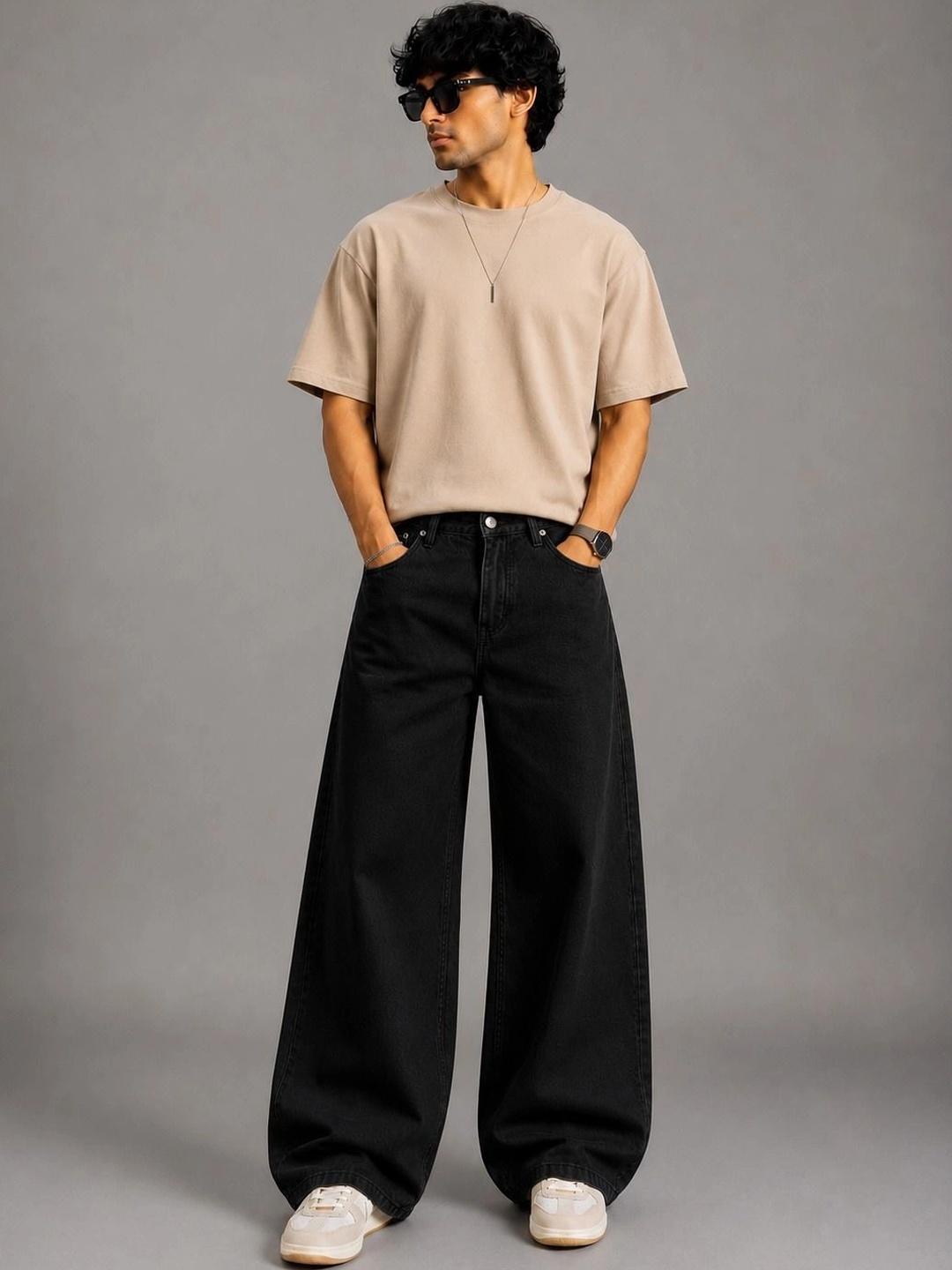 Line out line Men Wide Leg Mid-Rise Jeans
