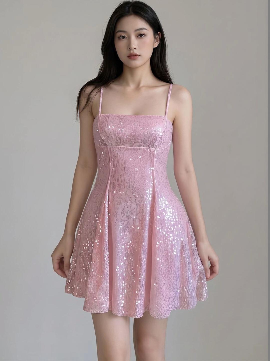 ATELIER REBEL Embellished A-Line Mini Dress - Image 1