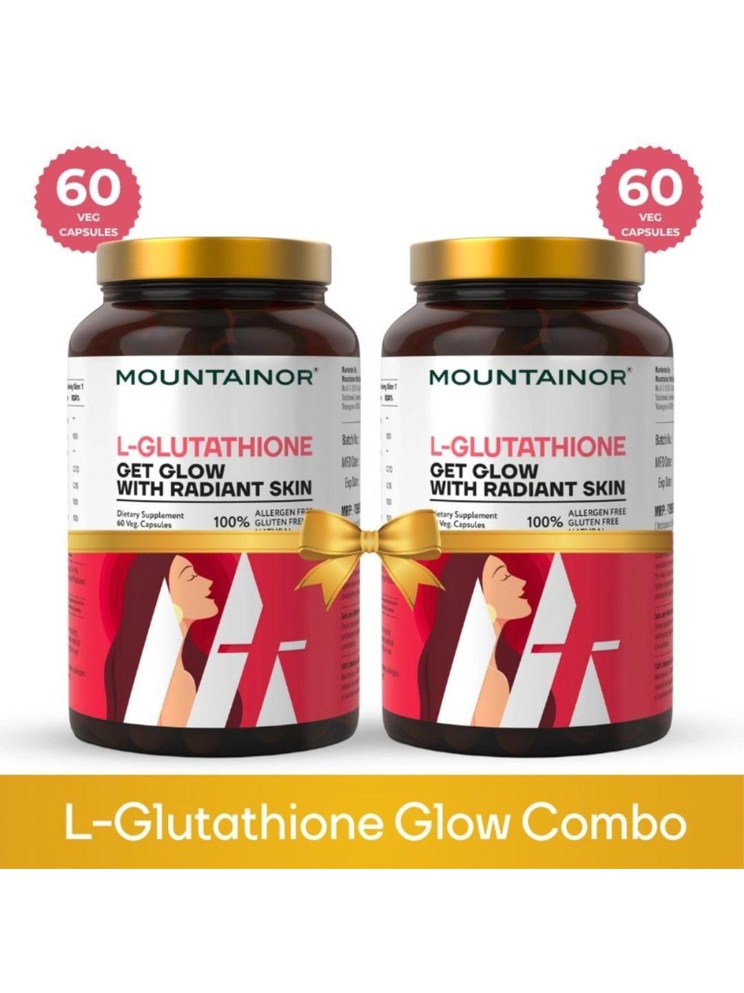 mountainor l glutathione 1000mg Buy Set of 2 L- Capsule For Bright & Glowing Skin - 60 Caps - Skin Supplements for Unisex 24289554 Closeout