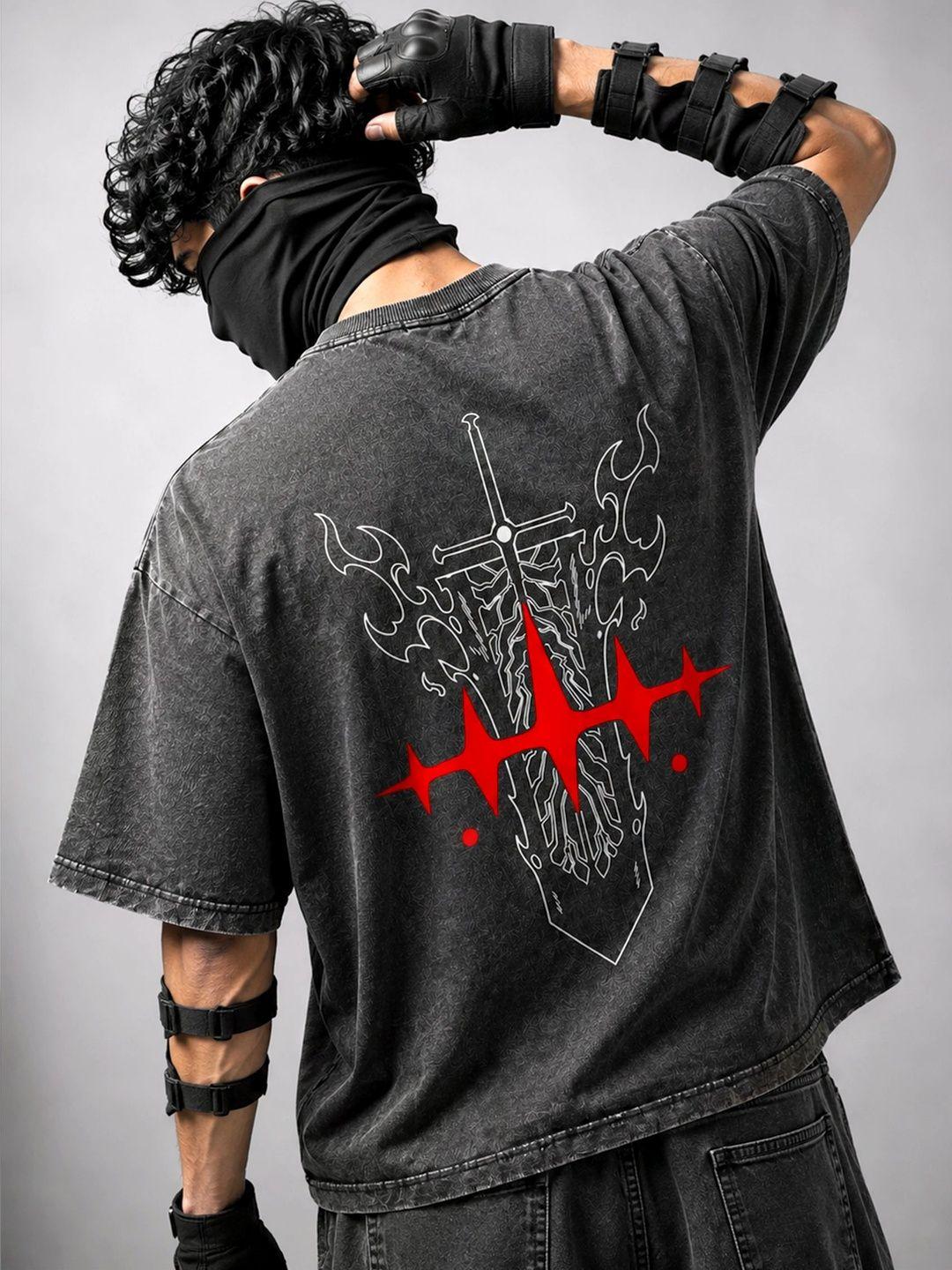 WHITE HUSK Men Asta Sword Black Clover T-Shirt - Image 1