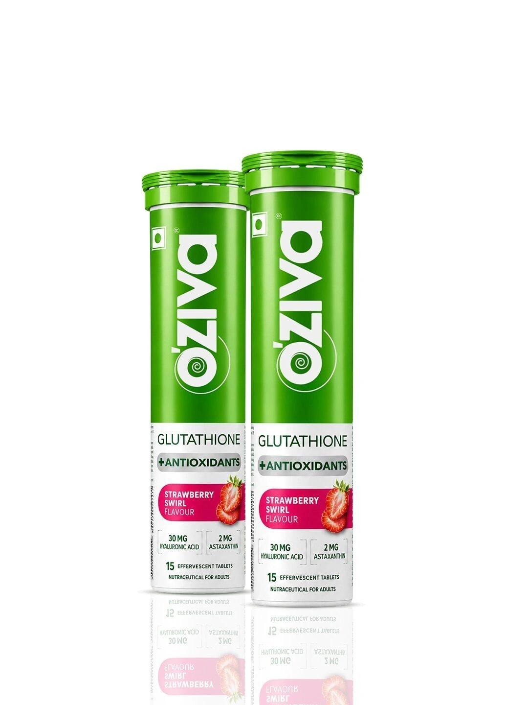 Buy OZiva Gluta Fizzy Strawberry Swirl with L-Glutathione & Vitamin C - Pack of 2 - Skin Supplements for Unisex 28542522