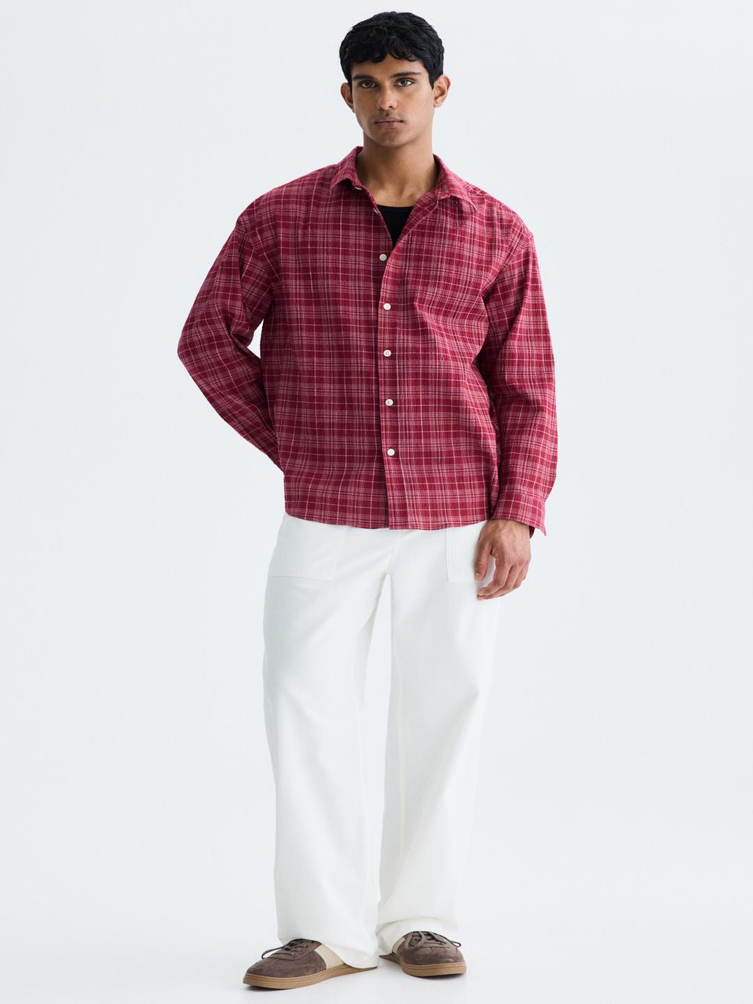 H&M Men Checked Casual Shirt