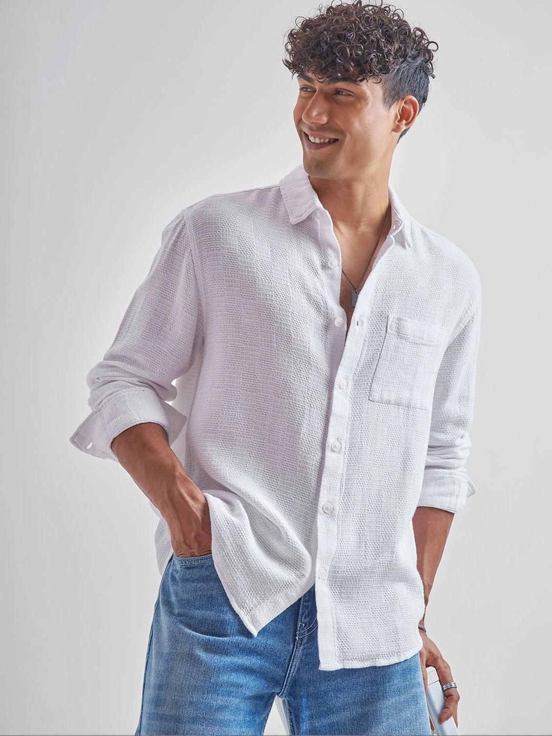 HIGHLANDER Men Relaxed Fit Cotton Casual Shirt - Image 1