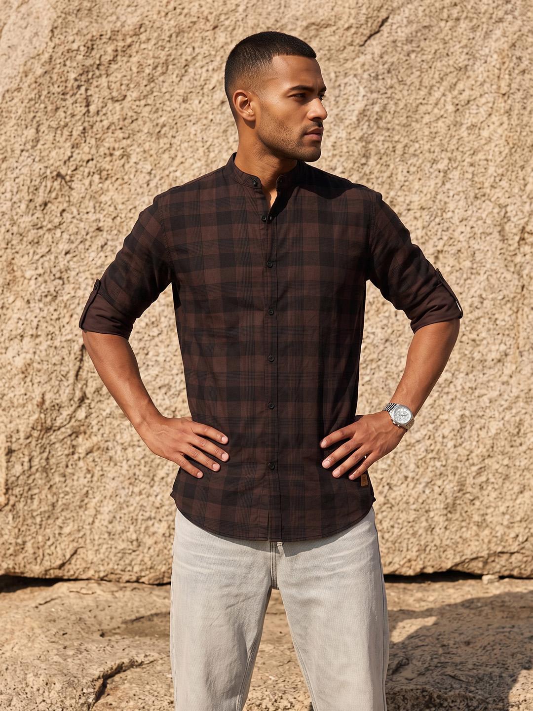 Roadster Slim Fit Checked Cotton Casual Shirt