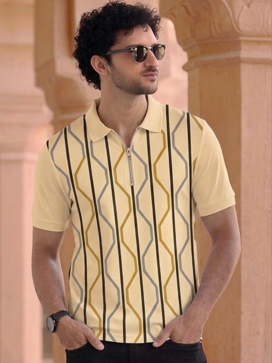 AUSK Men Printed Polo Collar T-shirt - Image 1