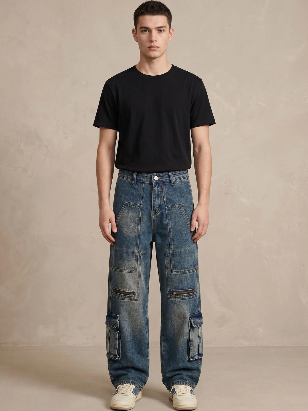 ATELIER REBEL Men Straight Fit Mid-Rise Jeans - Image 1