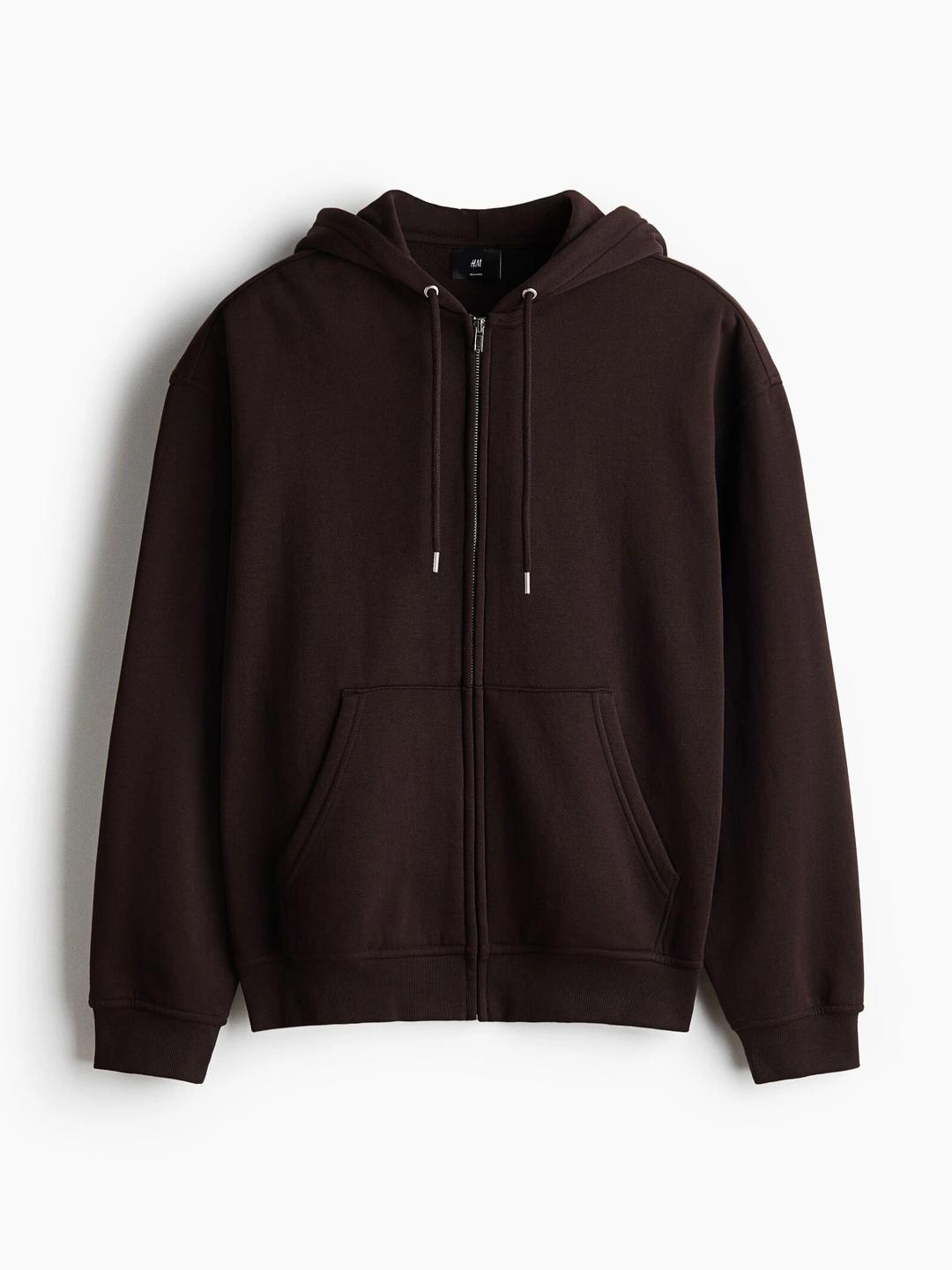 H&M Men Loose Fit Zip-Through Hoodie - Image 1